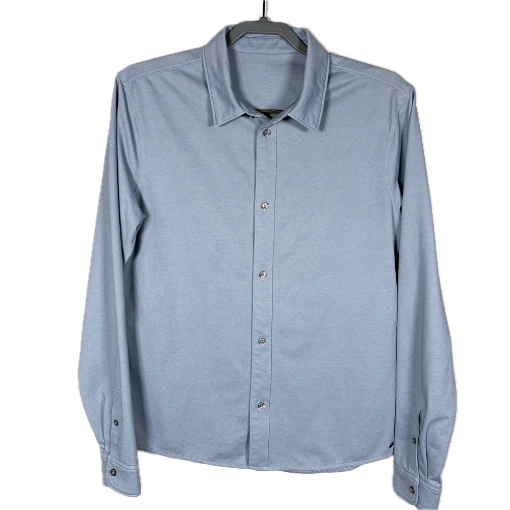 Vuori Shirt Mens Small Long Sleeve Knit Oxford Button Front Pique Classic